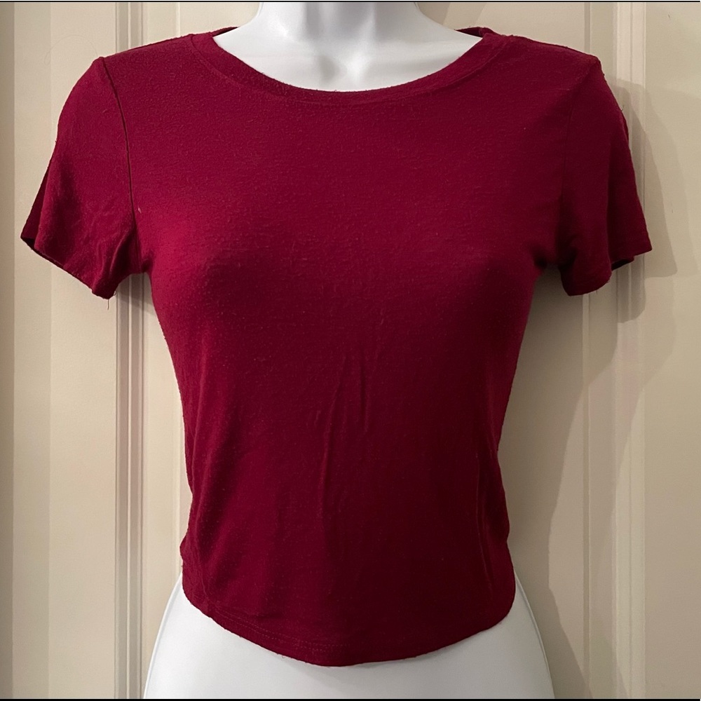 Maroon Crop Top